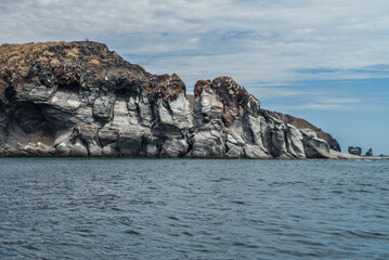 Navigating the rocky mountain formations on CORONADO Island in Loreto Baja California Sur. Natural...