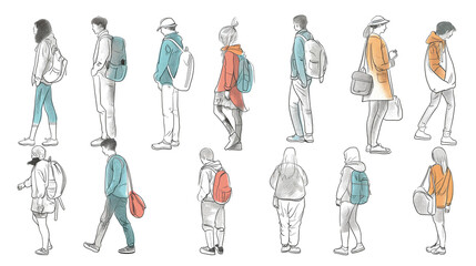 人物の手描きイラスト集