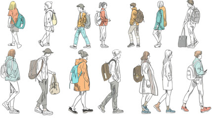 人物の手描きイラスト集