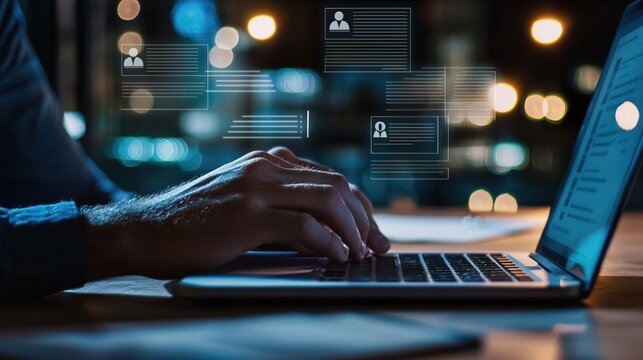 A human resource manager reviews various CVs, selecting the ideal candidate for hiring..