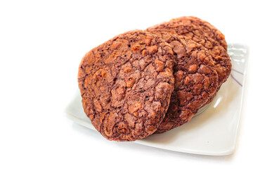 Homemade chocolate brownie cookie.