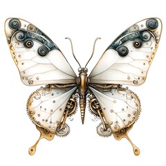 Fototapeta premium Steampunk Butterfly with Gears and Cogs.