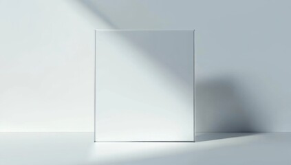 Fototapeta premium photo of blank white sign board mockup on light studio background