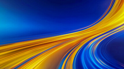 Abstract glowing blue and orange ribbons of light