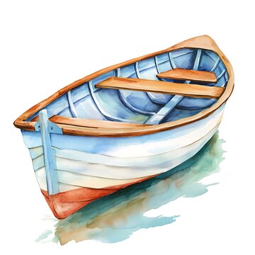 recommend clip art: Watercolor Illustration of a Wooden Rowboat.