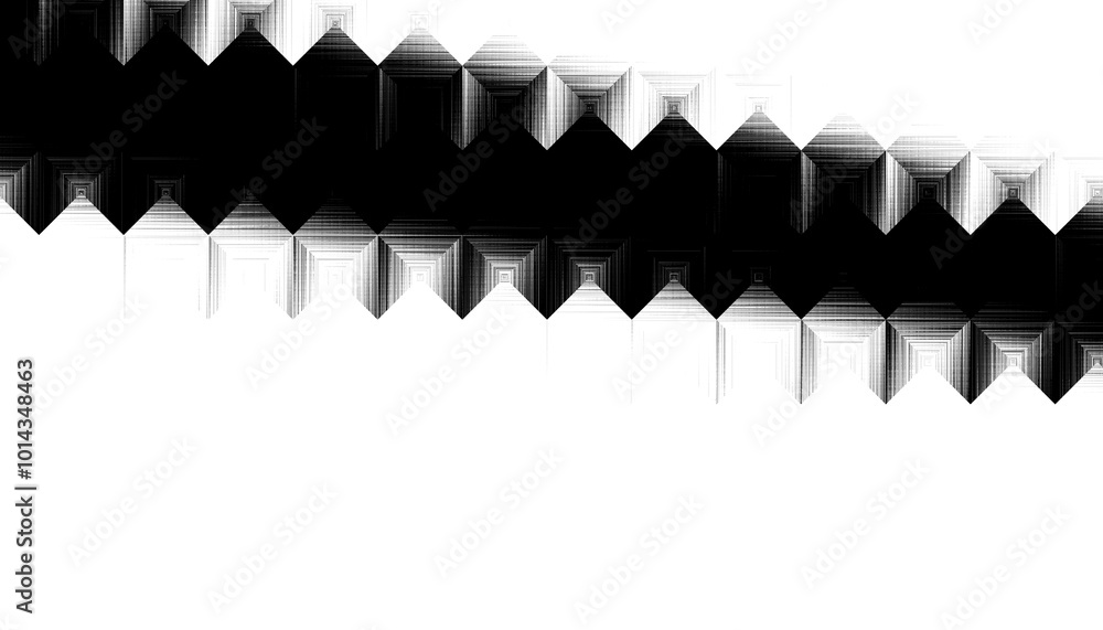 Poster Modern abstract transparent background texture with layers of black and gray transparent material in triangle diamond and squares shapes in