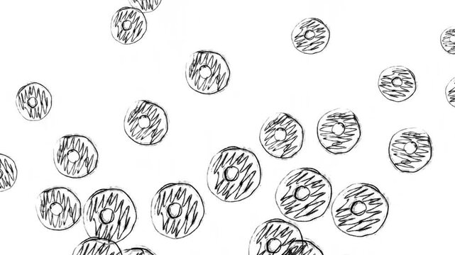 doughnuts doodle on white background animation video