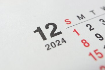2024年12月のカレンダー