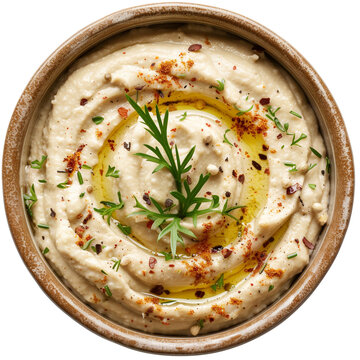 recommend clip art: Ceramic bowl of hummus top view clip art