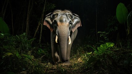 Fototapeta premium Elephant Highlighting Conservation Efforts for Endangered Wildlife.