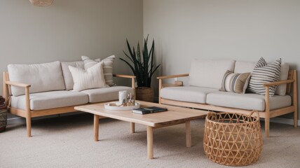 Minimalist Living Room Design with Natural Elements