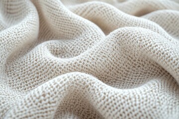 Organic cotton fabric, closeup of texture, 3D illustration