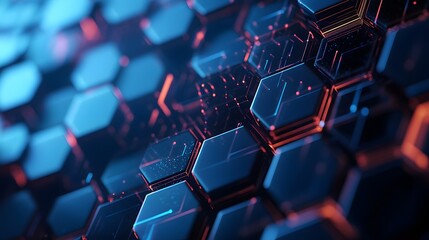 Obraz premium Abstract hexagon background. Technology poligonal design. Digital futuristic minimalism. 
