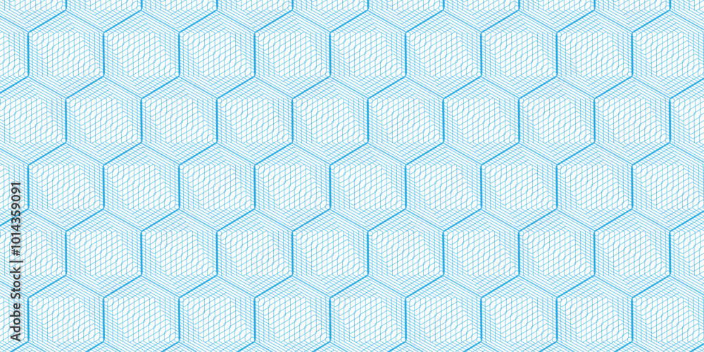 Aufkleber seamless pattern design with hexagonal line shape | floral background design by vector shape | textu