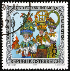 Postage stamp Austria 2001 Lenten altar cloths, Eastern Tyrol, folk customs