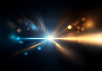 Abstract background with a glowing light source in the center and a blur of light in the background.