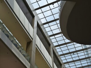 A modern roof that features a significant amount of glass