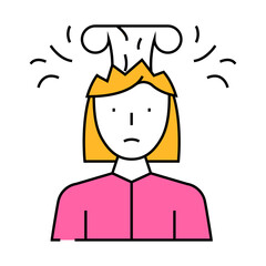 brain explosion female line icon vector. brain explosion female sign. isolated symbol illustration