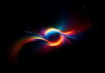 Fototapeta premium A swirling abstract pattern of light against a black background.