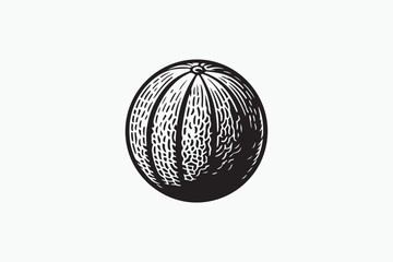A vector silhouette image adobe illustrator of a Cantaloupe fruits.eps