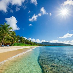 Midday Bliss: Tropical Beach at Noon