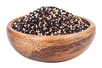 Mix seed quinoa in bowl isolated on white background. 3D rendering.