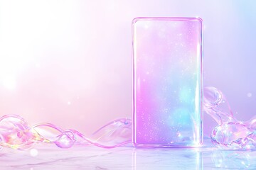 Colorful abstract smartphone mockup, soft hues