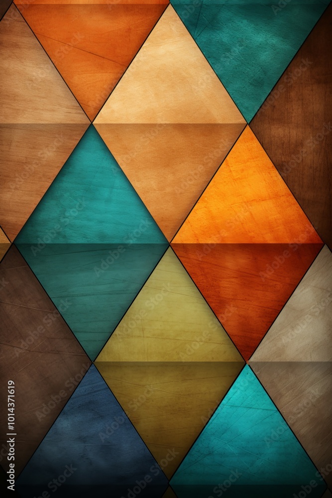 Poster vibrant color blocks bright triangles and rectangles for text highlighting and visual appeal
