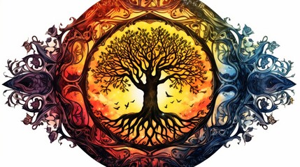 Fototapeta premium Tree of life a symbol of diversity and interconnectedness in life s choices and paths