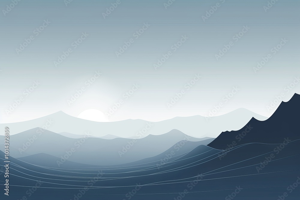 Aufkleber minimalist design featuring soft pastel blue or gray background with subtle graphics and text