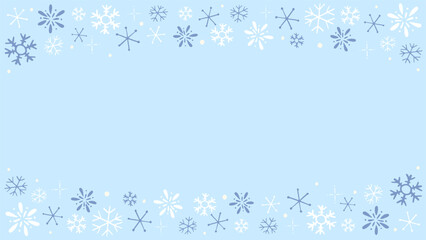 Snowflake pattern, abstract light blue background, cute hand drawn illustration / 雪の結晶の模様、抽象的な水色の背景、かわいい手描きのイラスト