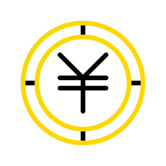 Obraz premium Chinese yuan currency icon. financial coin symbol with modern color outline style. editable stroke illustration.