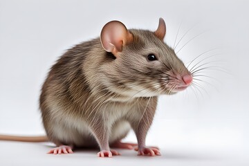 Bamboo rat on white background, Ai generated