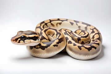 Obraz premium Banana ball python on white background, Ai Generated