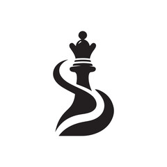 Chess king silhouette logo icon 