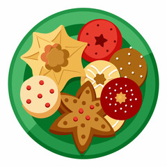 christmas cookies with holly