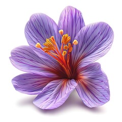 Meadow saffron Flower isolated on white background.close up.