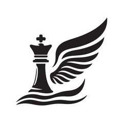 Chess king silhouette logo icon 