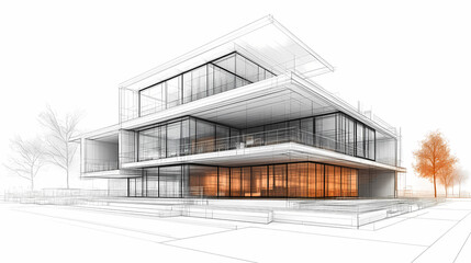 Continuous line simple house. One line illustration of housing,real estate,property. Single line vector illustration.