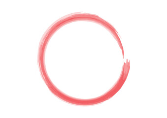 赤色の丸の水彩風イラスト