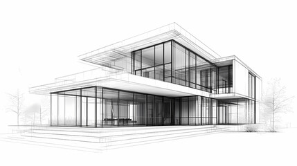 Continuous line simple house. One line illustration of housing,real estate,property. Single line vector illustration.