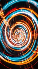 Fototapeta premium vibrant spiral light trails, abstract motion. artistic concept