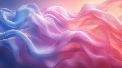 Obraz premium Abstract Fabric Waves in a Dreamy Color Gradient