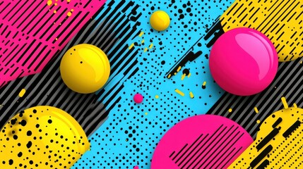 Abstract Geometric Pattern with Vibrant Colors and Playful Shapes