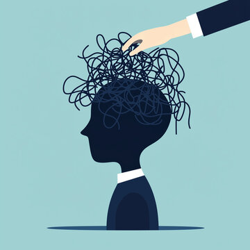 hand untangling messy mind silhouette clip art preview