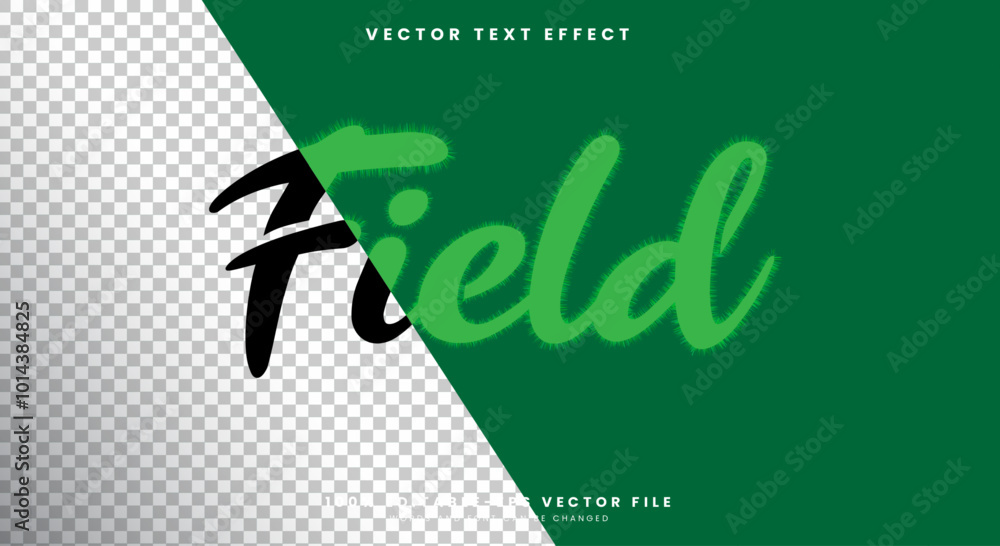 Poster field 3d style editable text effect template with transparent background