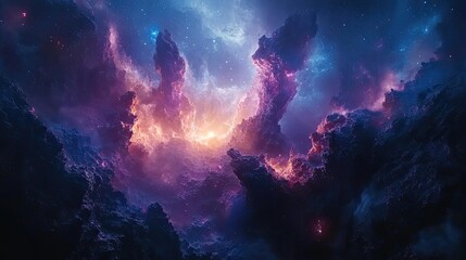 Fototapeta premium Aerial view of a vibrant underwater city merging with glowing futuristic tech, ethereal lighting illuminates the scene