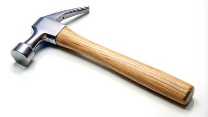 An isolated hammer on a white backdrop highlights its significance in construction, carpentry, and DIY projects, making