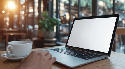 Fototapeta premium The Laptop and Coffee Moment
