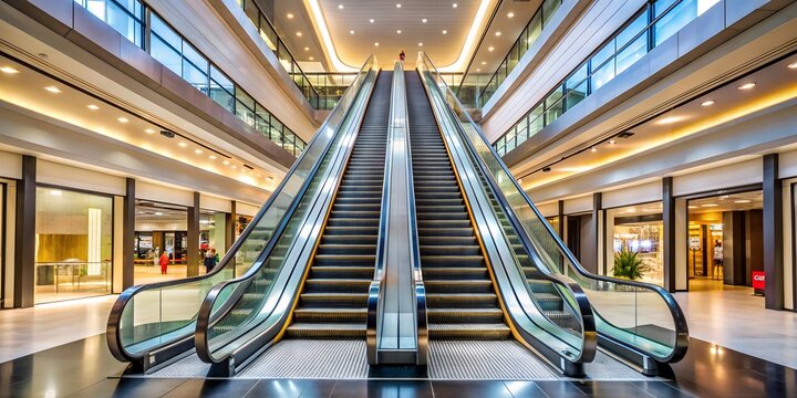Shopping mall escalator shopping mall escalator Generative AI